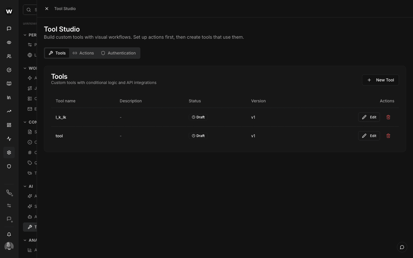 Integrations and Tool Studio overview