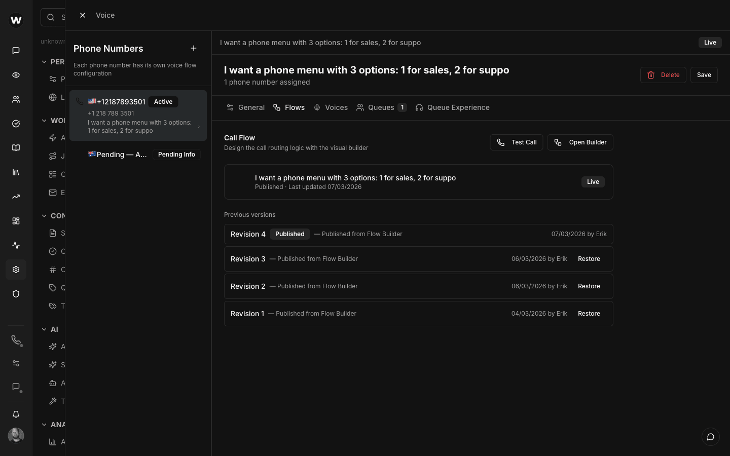 Call queue management